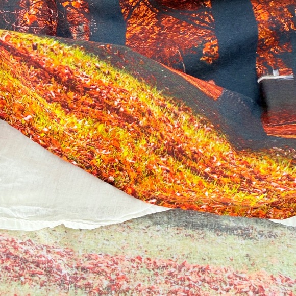 Boho Modcloth Fervour Forest Pleated ALine Skirt Cottagecore Orange Red Large - Picture 8 of 11